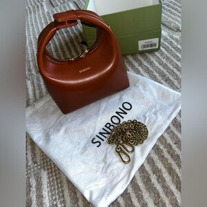 Brown Leather Mini Top Handle Bag